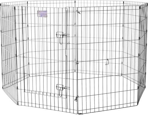 Show full view: MidWest Wire Dog Exercise Pen with Step-Thru Door, Black E-Coat, 36-in slide 4 of 12