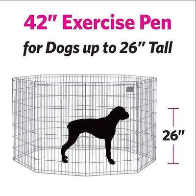 Show full view: MidWest Wire Dog Exercise Pen with Step-Thru Door, Black E-Coat, 42-in + Exercise Pen Top Sunscreen Accessory, Octagonal Configuration, Black slide 3 of 10