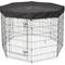 Show in main carousel: MidWest Wire Dog Exercise Pen with Step-Thru Door, Black E-Coat, 42-in + Exercise Pen Top Sunscreen Accessory, Octagonal Configuration, Black slide 7 of 10