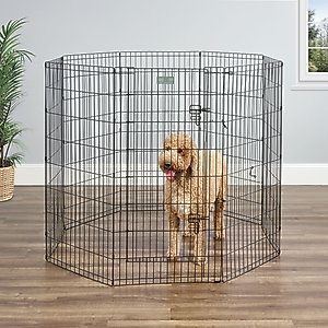 MidWest Wire Dog Exercise Pen with Step-Thru Door, Black E-Coat, 48-in
