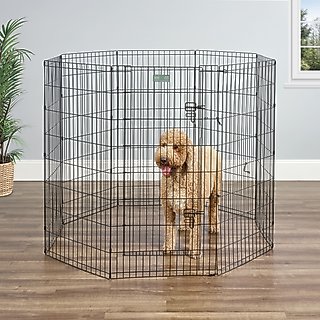 MidWest Wire Dog Exercise Pen with Step-Thru Door, Black E-Coat, 48-in slide 1 of 9