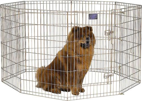Show full view: MidWest Wire Dog Exercise Pen with Step-Thru Door, Gold Zinc, 36-in slide 5 of 12