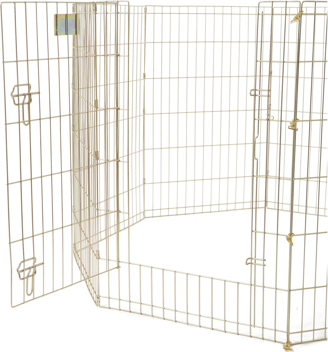 MidWest Wire Dog Exercise Pen with Step-Thru Door, Gold Zinc