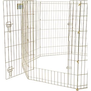 MidWest Wire Dog Exercise Pen with Step-Thru Door, Gold Zinc, 36-in