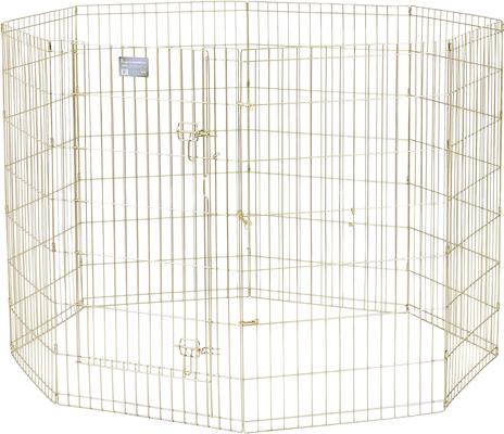 Show full view: MidWest Wire Dog Exercise Pen with Step-Thru Door, Gold Zinc, 42-in slide 3 of 11