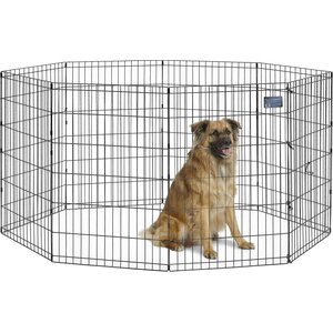 MidWest Wire Foldable Dog & Cat Exercise Pen, Black, Intermediate: 36-in