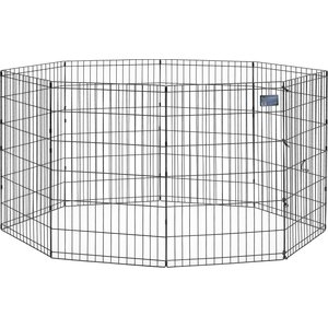 MidWest Wire Foldable Dog & Cat Exercise Pen, Black, Intermediate: 36-in
