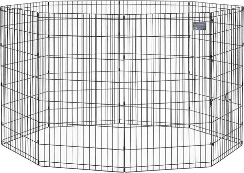 Show full view: MidWest Wire Foldable Dog & Cat Exercise Pen, Black, Large: 42-in slide 2 of 6