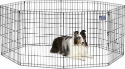 MidWest Wire Foldable Dog & Cat Exercise Pen, Black, Medium: 30-in