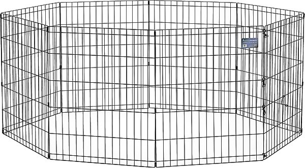 Show full view: MidWest Wire Foldable Dog & Cat Exercise Pen, Black, Medium: 30-in slide 2 of 6