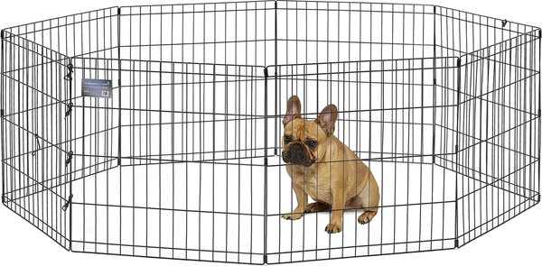Show full view: MidWest Wire Foldable Dog & Cat Exercise Pen, Black, Small: 24-in slide 1 of 6