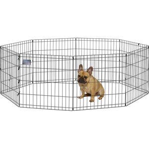 MidWest Wire Foldable Dog & Cat Exercise Pen, Black, Small: 24-in
