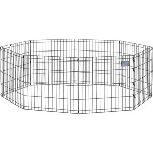 MidWest Wire Foldable Dog & Cat Exercise Pen, Black, Small: 24-in