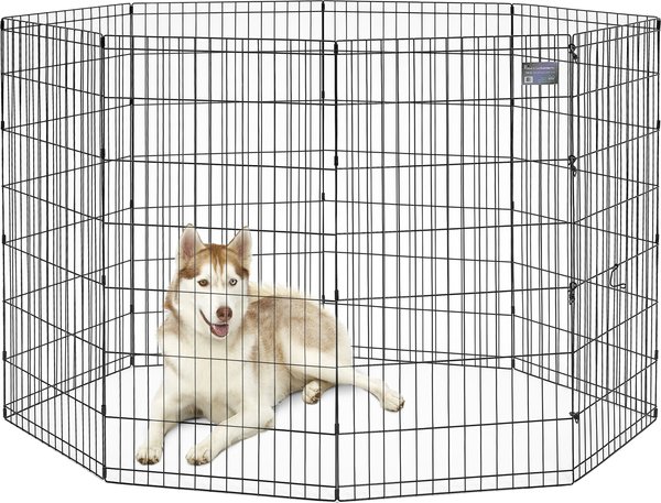 Show full view: MidWest Wire Foldable Dog & Cat Exercise Pen, Black, X-Large: 48-in slide 1 of 6