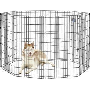 MidWest Wire Foldable Dog & Cat Exercise Pen, Black, X-Large: 48-in