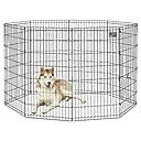 MidWest Wire Foldable Dog & Cat Exercise Pen, Black, X-Large: 48-in