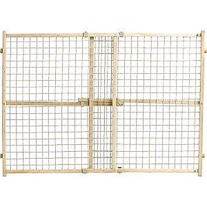 MidWest Wood/Wire Mesh Pet Gate, 32-in