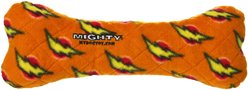 Mighty Bone Squeaky Plush Dog Toy, Orange