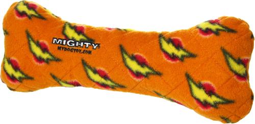 Show full view: Mighty Bone Squeaky Plush Dog Toy, Orange slide 3 of 6