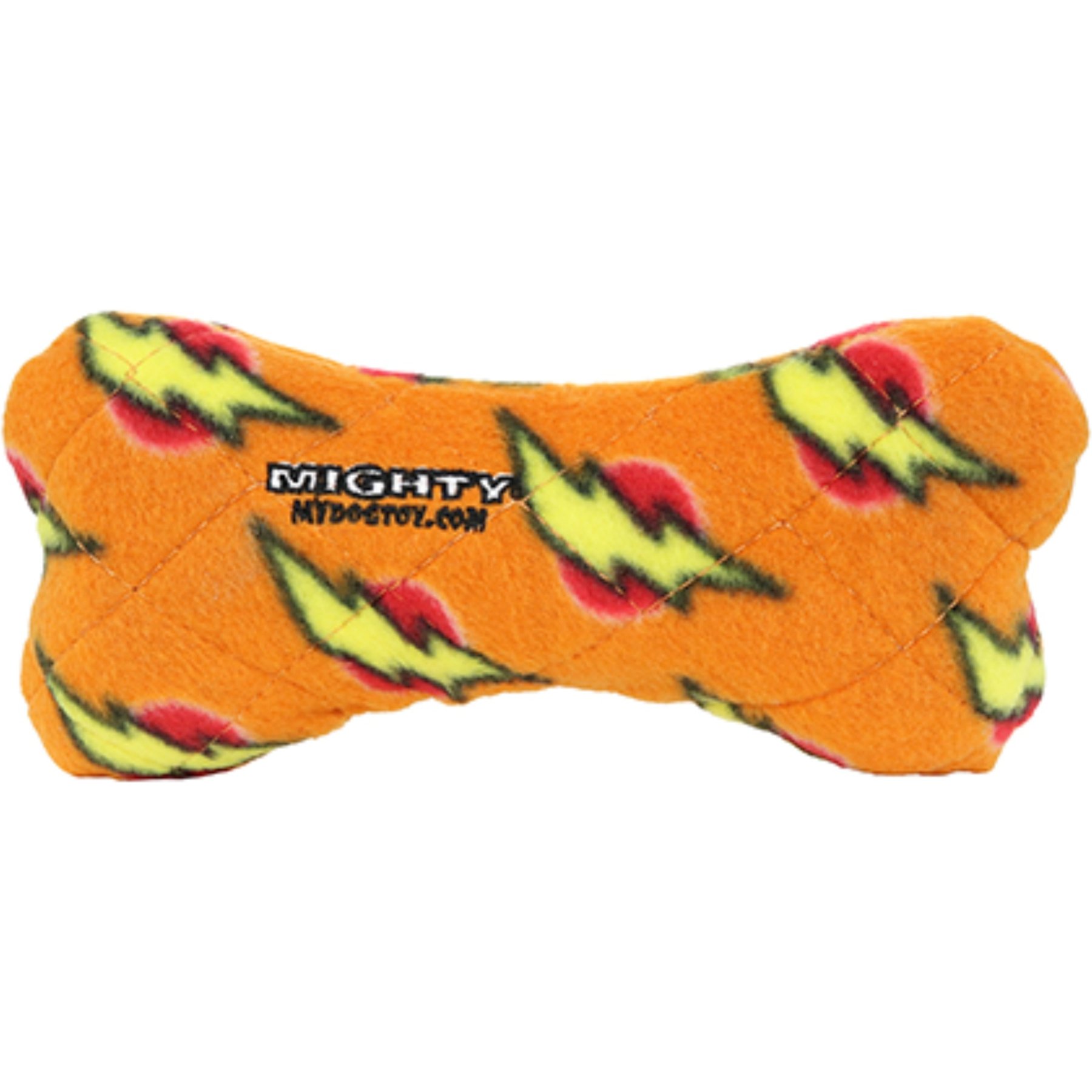 Mighty Bone Squeaky Plush Dog Toy, Orange, Small
