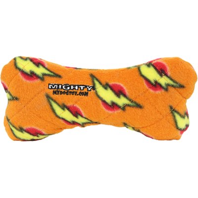 Mighty Mighty Bone Squeaky Plush Dog Toy, Orange, Small