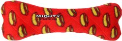 Mighty Bone Squeaky Plush Dog Toy, Red