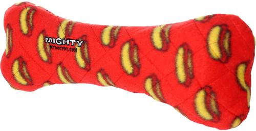 Show full view: Mighty Bone Squeaky Plush Dog Toy, Red slide 2 of 5