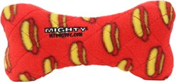 Mighty Bone Squeaky Plush Dog Toy, Red
