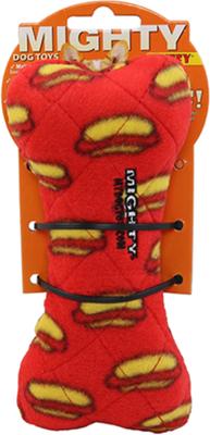 Show full view: Mighty Bone Squeaky Plush Dog Toy, Red slide 6 of 9