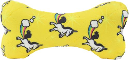 Show full view: Mighty Bone Squeaky Plush Dog Toy, Yellow slide 3 of 8