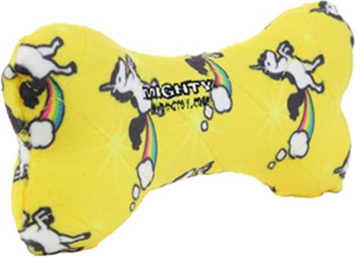 Show full view: Mighty Bone Squeaky Plush Dog Toy, Yellow slide 4 of 8