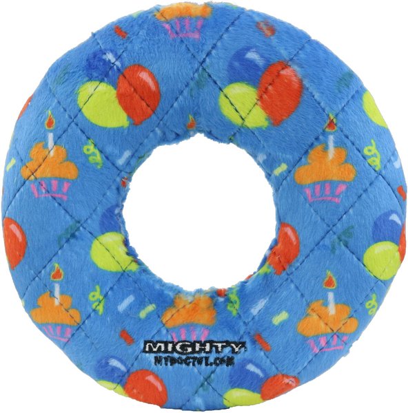 Mighty Celebration Ring Dog Toy, Blue, Medium