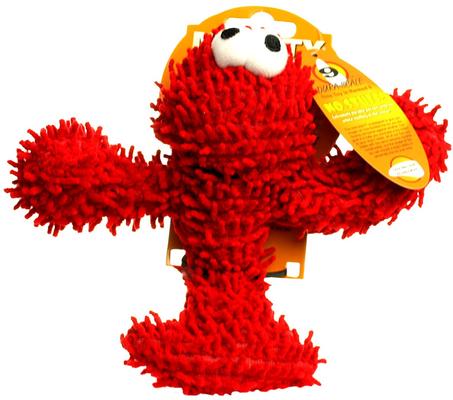 Show full view: Mighty Jr Microfiber Ball Lobster Squeaky Plush Dog Toy, Red slide 4 of 5