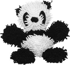 Mighty Jr Microfiber Ball Panda Squeaky Plush Dog Toy, Black