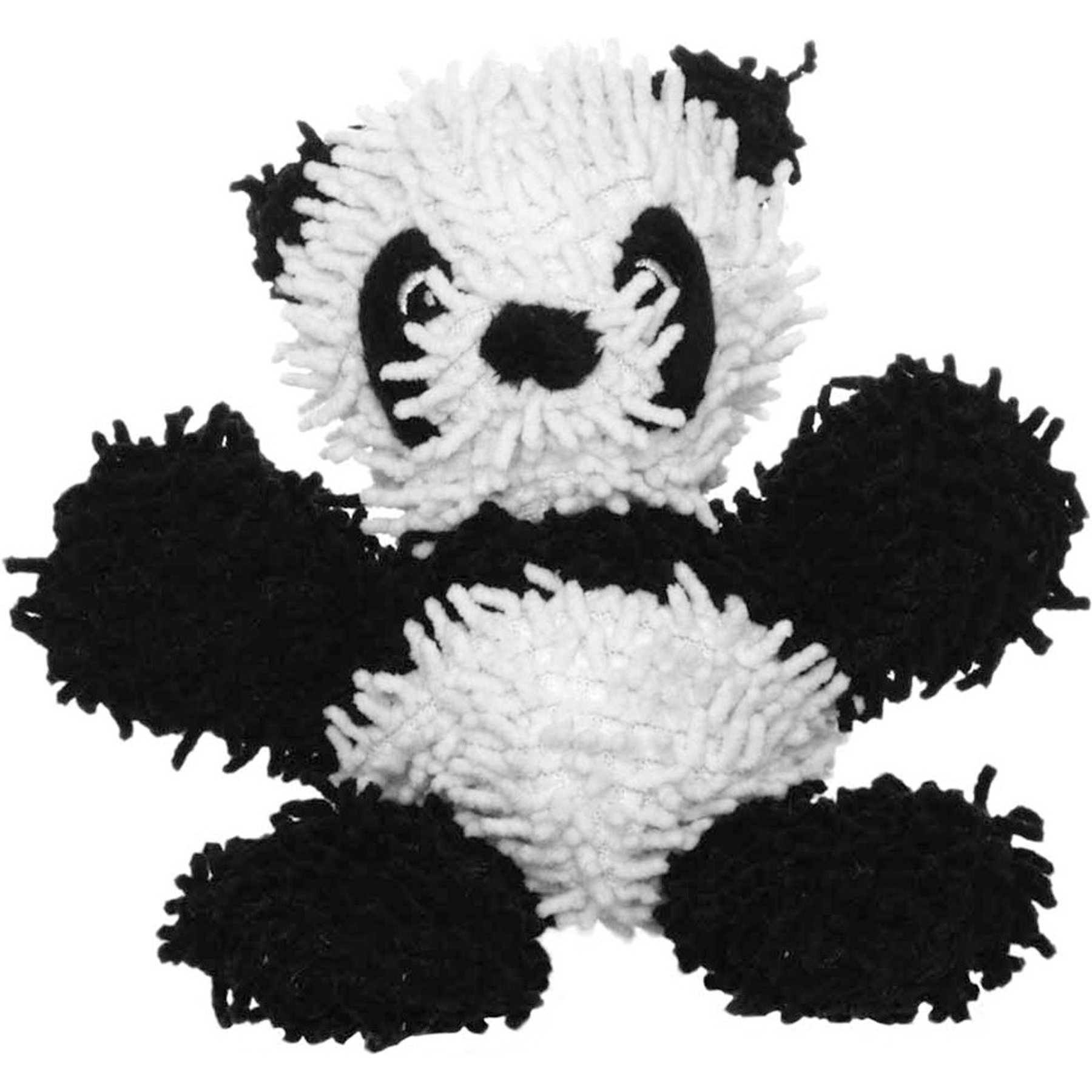 Mighty Jr Microfiber Ball Panda Squeaky Plush Dog Toy, Black