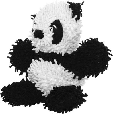 Show full view: Mighty Jr Microfiber Ball Panda Squeaky Plush Dog Toy, Black slide 2 of 4