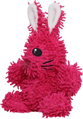 Show full view: Mighty Jr Microfiber Ball Rabbit Squeaky Plush Dog Toy, Pink slide 2 of 4