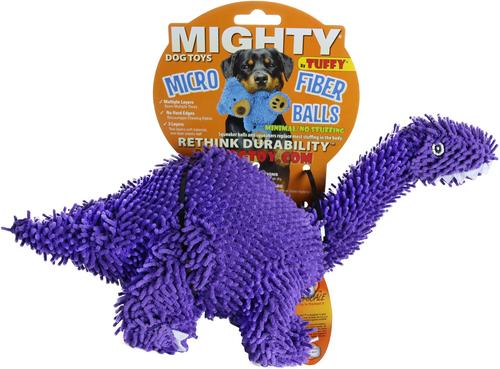 Show full view: Mighty Microfiber Ball Med Brachiosaurus Squeaky Plush Dog Toy, Purple slide 4 of 4