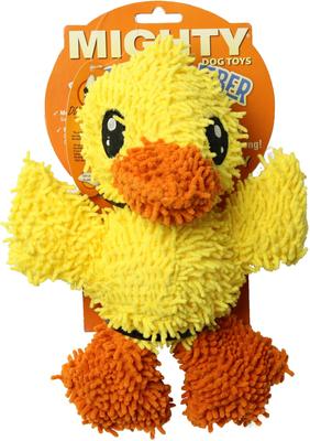 Show full view: Mighty Microfiber Ball Med Duck Squeaky Plush Dog Toy, Yellow slide 4 of 4