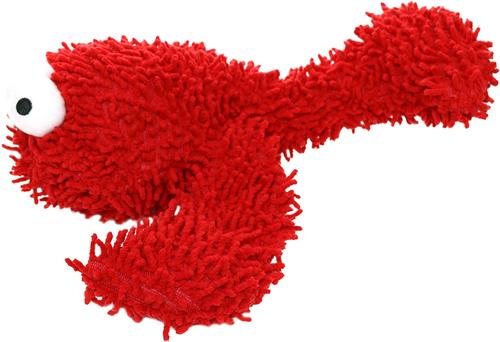 Show full view: Mighty Microfiber Ball Med Lobster Squeaky Plush Dog Toy, Red slide 4 of 5
