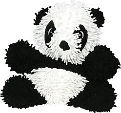 Mighty Microfiber Ball Med Panda Squeaky Plush Dog Toy, Black