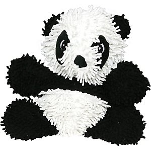 Mighty Microfiber Ball Med Panda Squeaky Plush Dog Toy, Black
