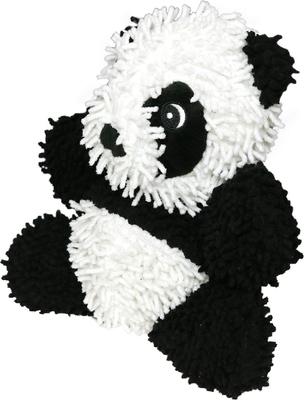 Show full view: Mighty Microfiber Ball Med Panda Squeaky Plush Dog Toy, Black slide 2 of 5
