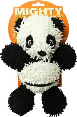 Show full view: Mighty Microfiber Ball Med Panda Squeaky Plush Dog Toy, Black slide 4 of 5