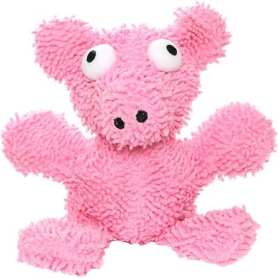 Mighty Mighty Microfiber Ball Med Pig Squeaky Plush Dog Toy, Pink
