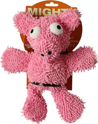 Show full view: Mighty Microfiber Ball Med Pig Squeaky Plush Dog Toy, Pink slide 5 of 5