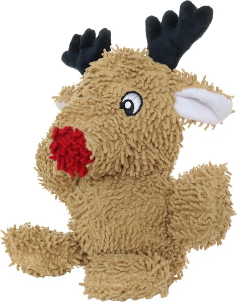Mighty Microfiber Ball Med Reindeer Squeaky Plush Dog Toy, Brown