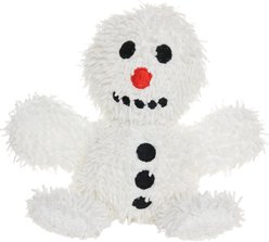 Mighty Microfiber Ball Med Snowman Squeaky Plush Dog Toy, White