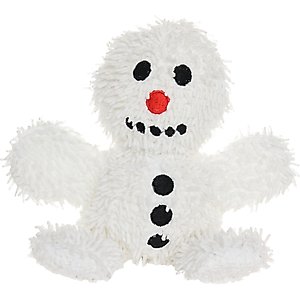 Mighty Microfiber Ball Med Snowman Squeaky Plush Dog Toy, White