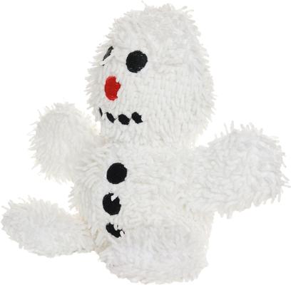 Show full view: Mighty Microfiber Ball Med Snowman Squeaky Plush Dog Toy, White slide 2 of 5